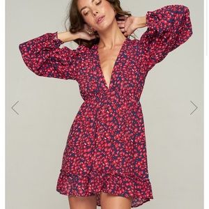 Floral Red and Blue Mini Dress